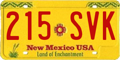 NM license plate 215SVK