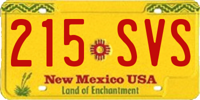 NM license plate 215SVS