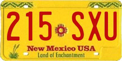 NM license plate 215SXU