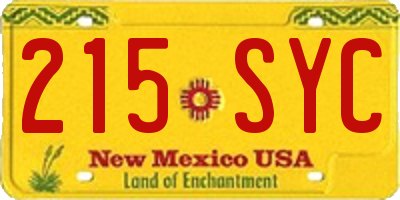 NM license plate 215SYC