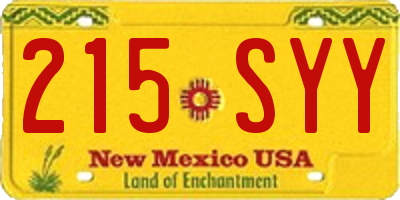 NM license plate 215SYY