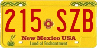 NM license plate 215SZB