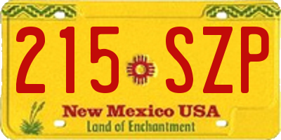 NM license plate 215SZP
