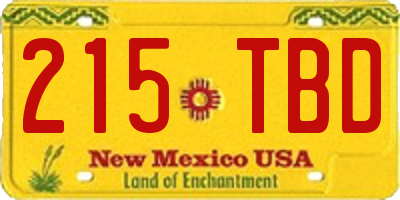 NM license plate 215TBD