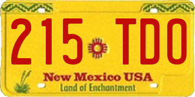 NM license plate 215TDO
