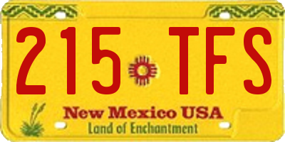 NM license plate 215TFS