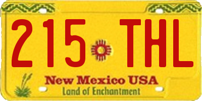 NM license plate 215THL