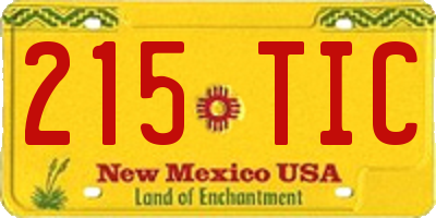 NM license plate 215TIC
