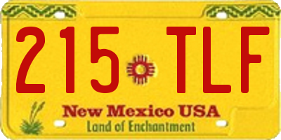 NM license plate 215TLF
