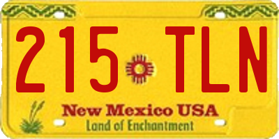 NM license plate 215TLN