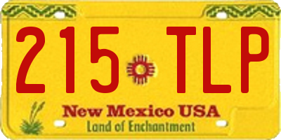NM license plate 215TLP