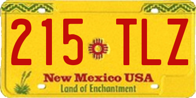 NM license plate 215TLZ