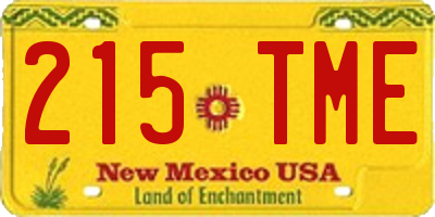 NM license plate 215TME