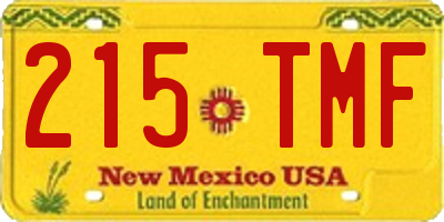 NM license plate 215TMF