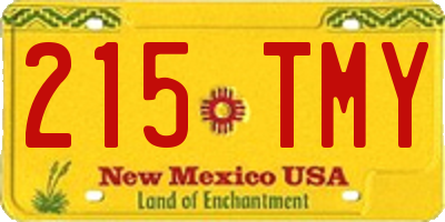 NM license plate 215TMY