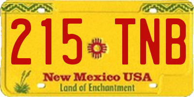 NM license plate 215TNB