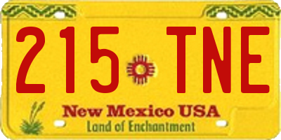 NM license plate 215TNE
