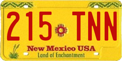 NM license plate 215TNN