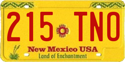 NM license plate 215TNO