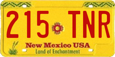 NM license plate 215TNR