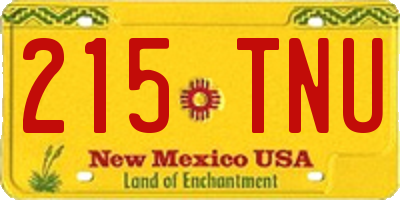 NM license plate 215TNU