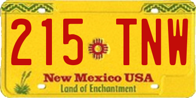 NM license plate 215TNW
