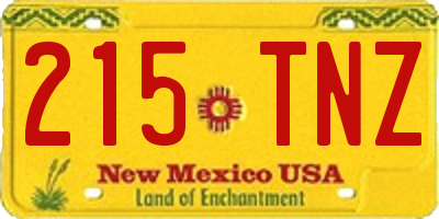 NM license plate 215TNZ