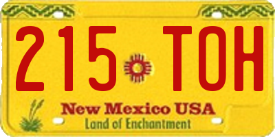 NM license plate 215TOH