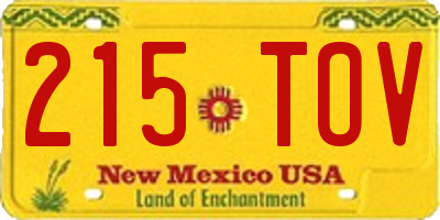 NM license plate 215TOV