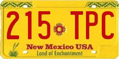 NM license plate 215TPC