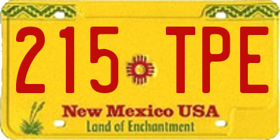 NM license plate 215TPE
