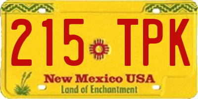 NM license plate 215TPK