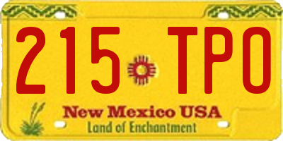 NM license plate 215TPO