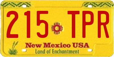 NM license plate 215TPR