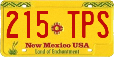 NM license plate 215TPS