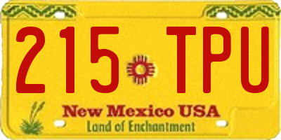 NM license plate 215TPU