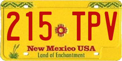 NM license plate 215TPV