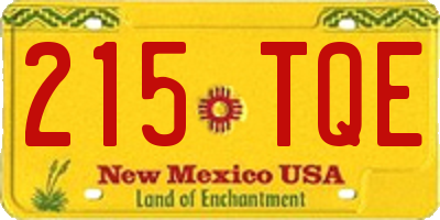 NM license plate 215TQE