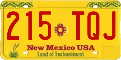 NM license plate 215TQJ