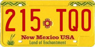 NM license plate 215TQO