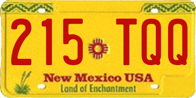 NM license plate 215TQQ