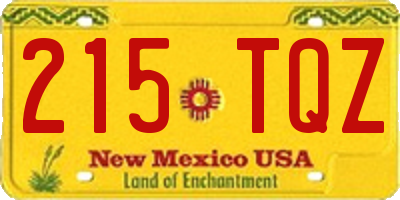 NM license plate 215TQZ