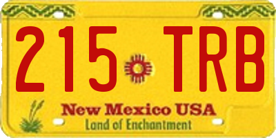 NM license plate 215TRB