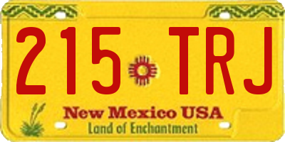 NM license plate 215TRJ