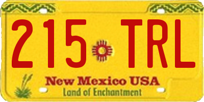 NM license plate 215TRL