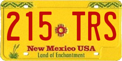 NM license plate 215TRS
