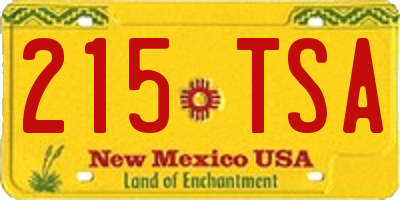 NM license plate 215TSA