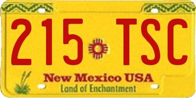 NM license plate 215TSC