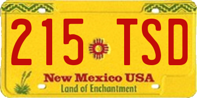 NM license plate 215TSD
