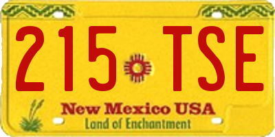 NM license plate 215TSE
